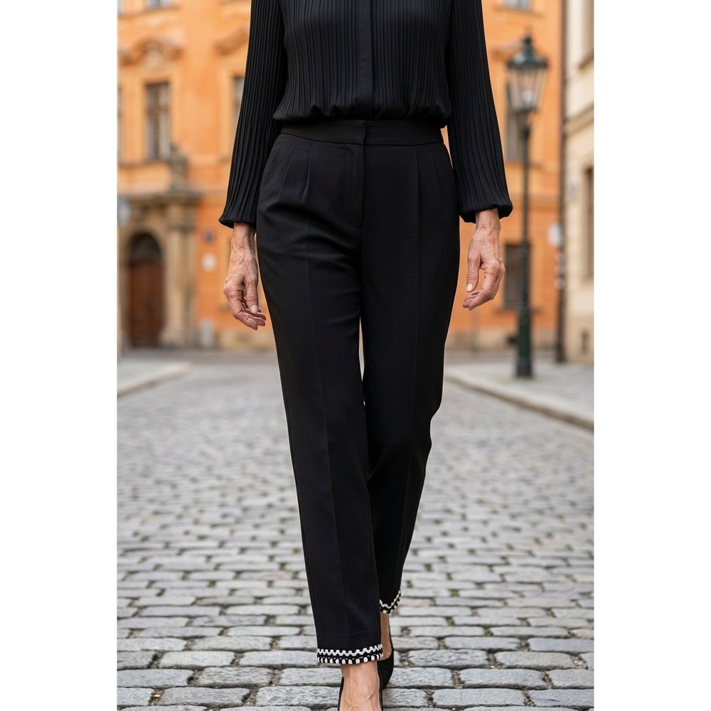 Alfred Dunner Womens 18‎ Black Portofino SJ Capri Pants Timeless Plus Size NWT